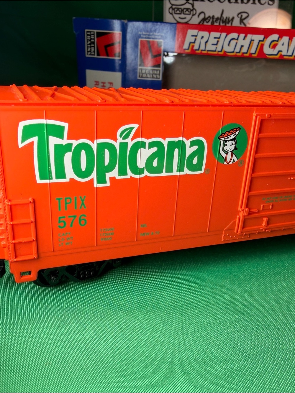HO Scale Tropicana Orange Juice Freight Car with Original Box - Bright Colors